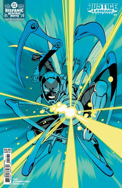 JUSTICE LEAGUE UNLIMITED 11 CVR E LEONARDO ROMERO HISPANIC HERITAGE MONTH BLUE BEETLE CARD STOCK VAR