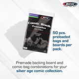 PREMADE RESEALABLE SILVER AGE BAG AND BOARD (50 PACK) BCW Supplies