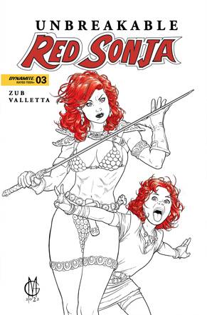 Unbreakable Red Sonja #3 Cover R 1:7 Incentive Giuseppe Matteoni Black & White Cover